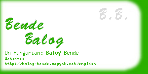 bende balog business card